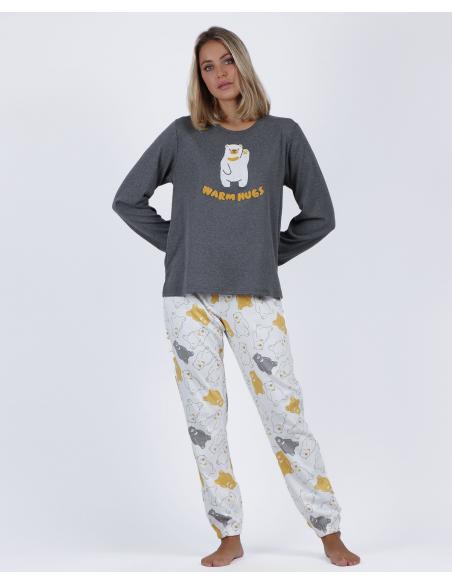 ADMAS Pijama Manga Larga Warm Hugs para Mujer