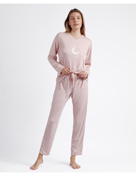 STAY AT HOME Pijama Manga Larga Everyday para Mujer