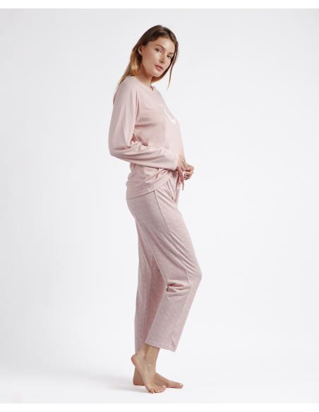 STAY AT HOME Pijama Manga Larga Everyday para Mujer