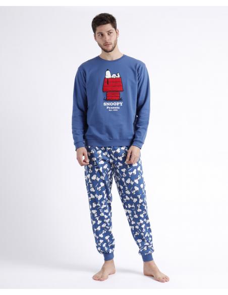 PEANUTS Pijama Manga Larga Snoopy Home para Hombre