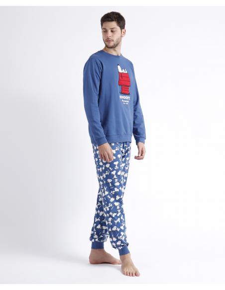 PEANUTS Pijama Manga Larga Snoopy Home para Hombre