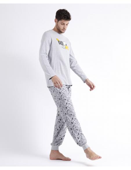 PEANUTS Pijama Manga Larga Smile Giggle Laugh para Hombre