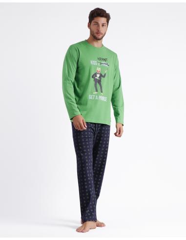 DISNEY Pijama Manga Larga Kermit Kiss para Hombre