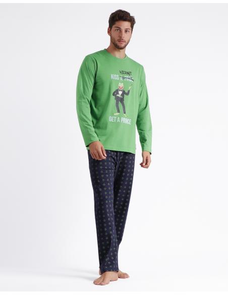 DISNEY Pijama Manga Larga Kermit Kiss para Hombre