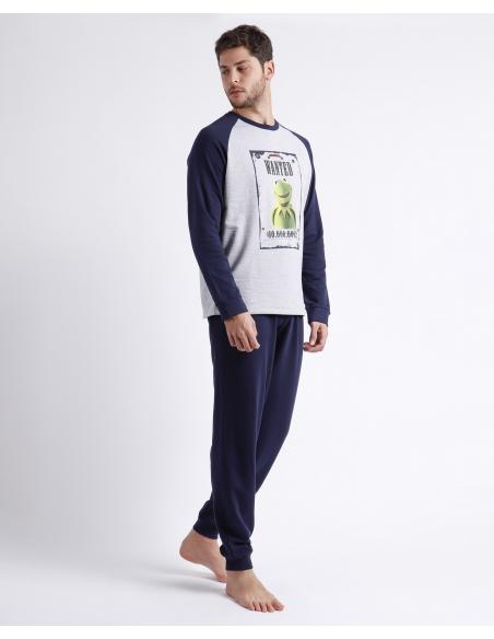 DISNEY Pijama Manga Larga Kermit Wanted para Hombre