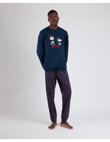 PEANUTS Pijama Manga Larga Cold Snoopy para Hombre