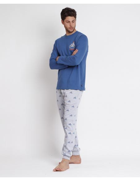 LOIS Pijama Manga Larga Urban Motor para Hombre