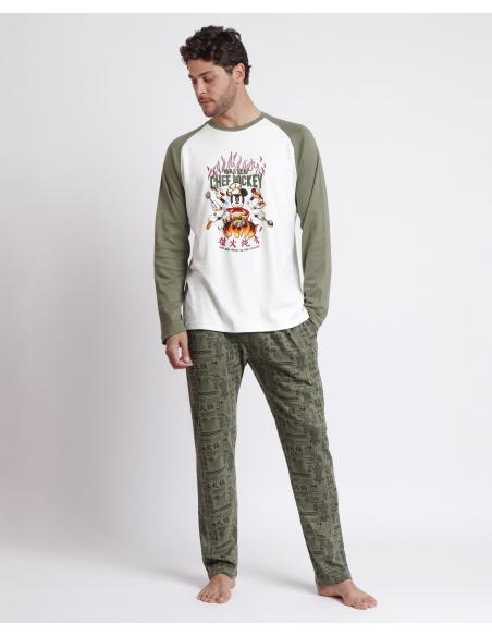 DISNEY Pijama Manga Larga Chef Mickey para Hombre