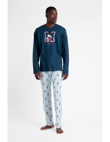 DISNEY Pijama Manga Larga Mickey New York para Hombre