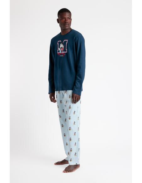 DISNEY Pijama Manga Larga Mickey New York para Hombre