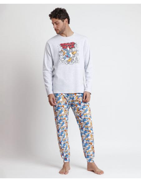 DISNEY Pijama Manga Larga Big Donald para Hombre