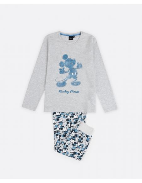 DISNEY Pijama Manga Larga Mickey Jeans para Niño