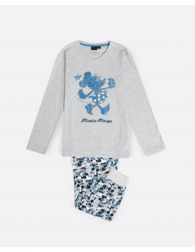 DISNEY Pijama Manga Larga Mickey Jeans para Niña