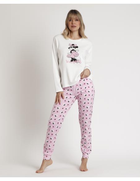 DISNEY Pijama Manga Larga Minnie Chic para Mujer