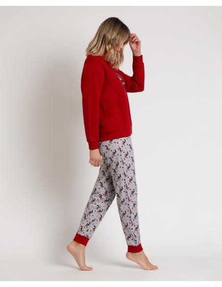 DISNEY Pijama Manga Larga King Mickey para Mujer