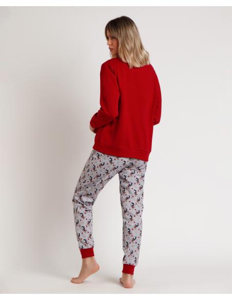 DISNEY Pijama Manga Larga King Mickey para Mujer