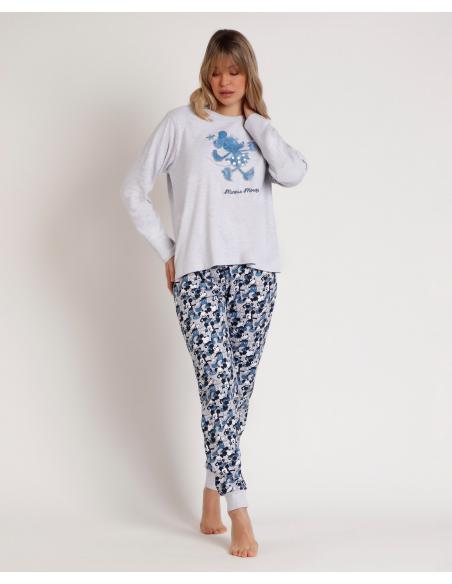 DISNEY Pijama Manga Larga Mickey Jeans para Mujer