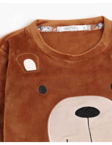 ADMAS Pijama Manga Larga Velvet Family Bear para Niño