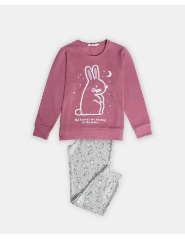 ADMAS Pijama Manga Larga Bunnies On The Moon para Niña