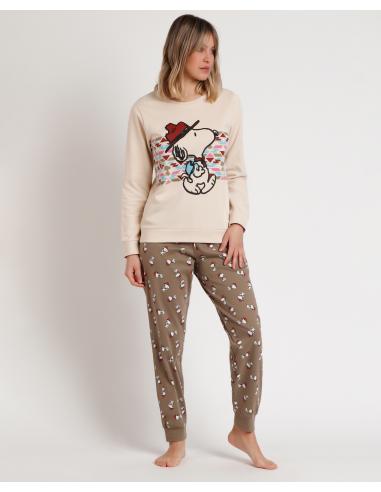 PEANUTS Pijama Manga Larga Felpa Beagle Scouts para Mujer