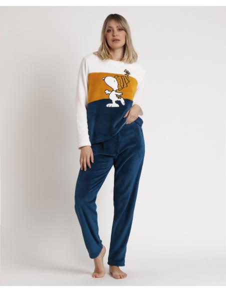 PEANUTS Pijama Calentito Manga Larga Warm & Cozy para Mujer