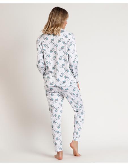 PEANUTS Pijama Abierto Manga Larga Let It Snow para Mujer