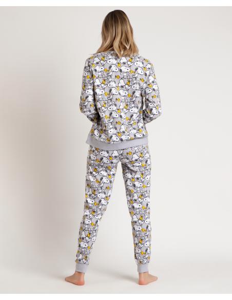 PEANUTS Pijama Manga Larga Estampado Snoopy Funny para Mujer