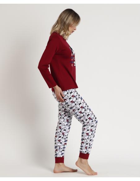 PEANUTS Pijama Manga Larga Snoopy Cool para Mujer