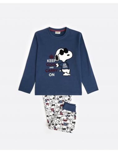 PEANUTS Pijama Manga Larga Snoopy Cool para Niño