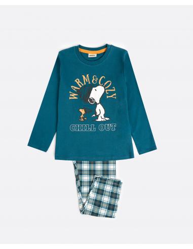 PEANUTS Pijama Manga Larga Warm & Cozy para Niño