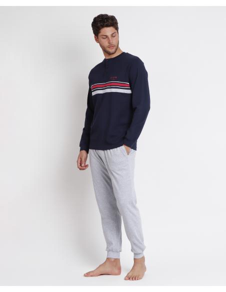 STAY AT HOME Pijama Manga Larga Slow Living para Hombre