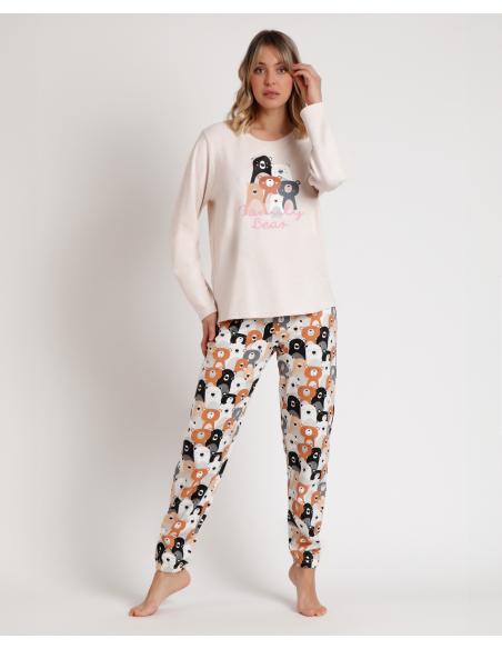 ADMAS Pijama Manga Larga Family Bear para Mujer