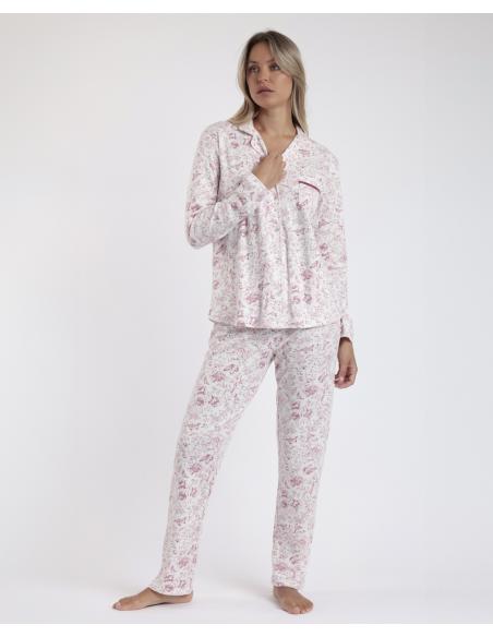 ADMAS CLASSIC Pijama Abierto Manga Larga Live para Mujer