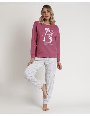 ADMAS Pijama Manga Larga Bunnies On The Moon para Mujer