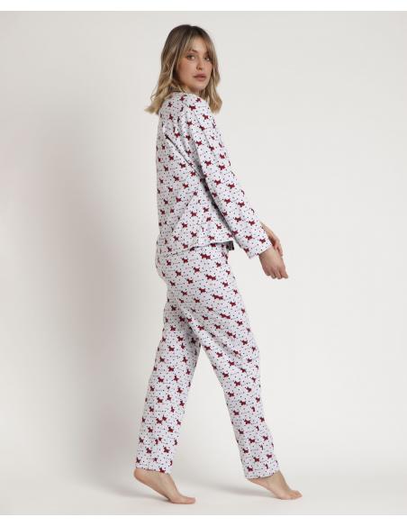 ADMAS Pijama Abierto Manga Larga Lou Lou Cold para Mujer