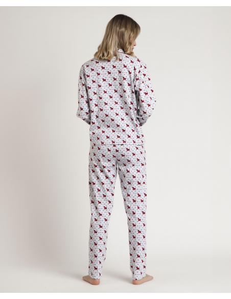 ADMAS Pijama Abierto Manga Larga Lou Lou Cold para Mujer