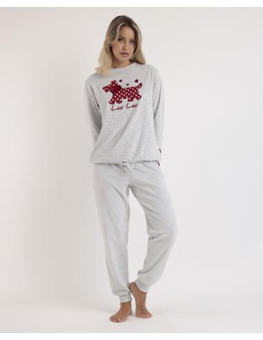 ADMAS Pijama Manga Larga Velour Lou Lou Cold para Mujer