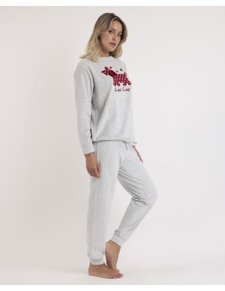 ADMAS Pijama Manga Larga Velour Lou Lou Cold para Mujer