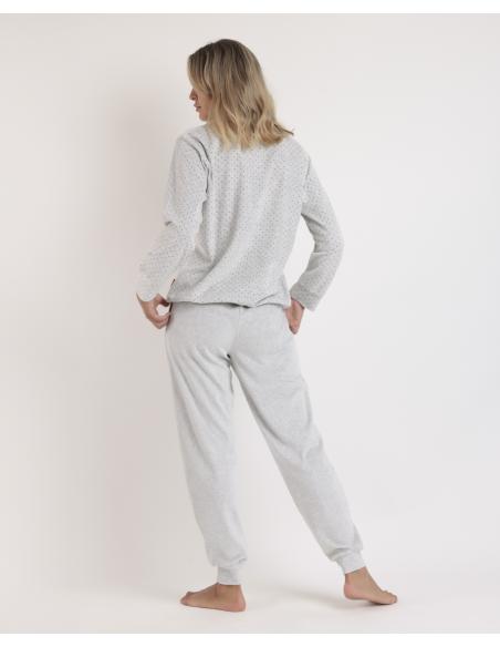 ADMAS Pijama Manga Larga Velour Lou Lou Cold para Mujer