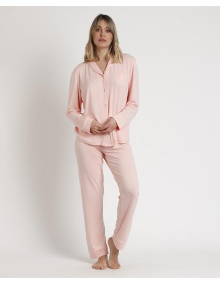 ADMAS CLASSIC Pijama Abierto Manga Larga Soft Sleep para Mujer