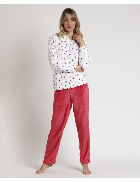 ADMAS Pijama Manga Larga Corel Star para Mujer