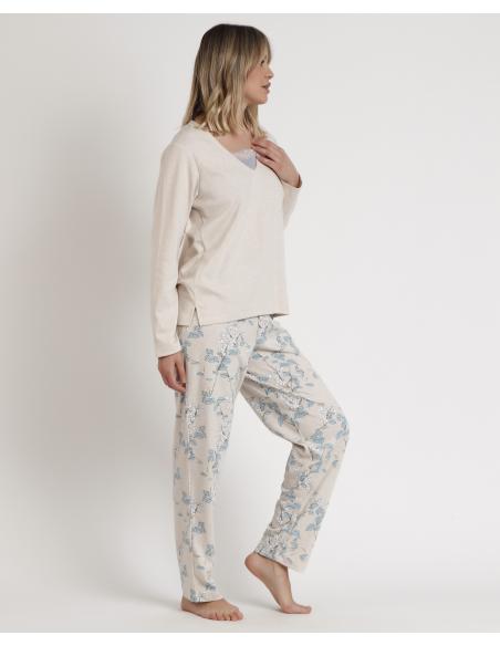 ADMAS GARDEN Pijama Manga Larga Climbing Flowers para Mujer