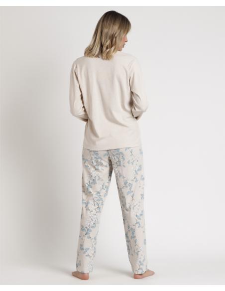 ADMAS GARDEN Pijama Manga Larga Climbing Flowers para Mujer