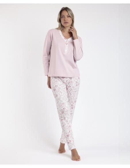 ADMAS CLASSIC Pijama Manga Larga Tapeta Live para Mujer