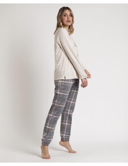 ADMAS Pijama Manga Larga Boston Chic para Mujer