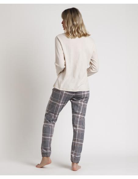 ADMAS Pijama Manga Larga Boston Chic para Mujer