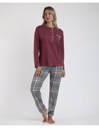 ADMAS Pijama Manga Larga Tapeta Boston Chic para Mujer