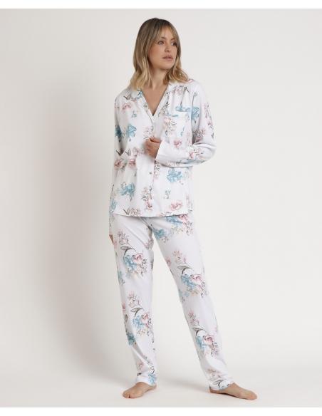 ADMAS Pijama Abierto Manga Larga French Garden para Mujer