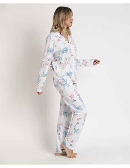 ADMAS Pijama Abierto Manga Larga French Garden para Mujer