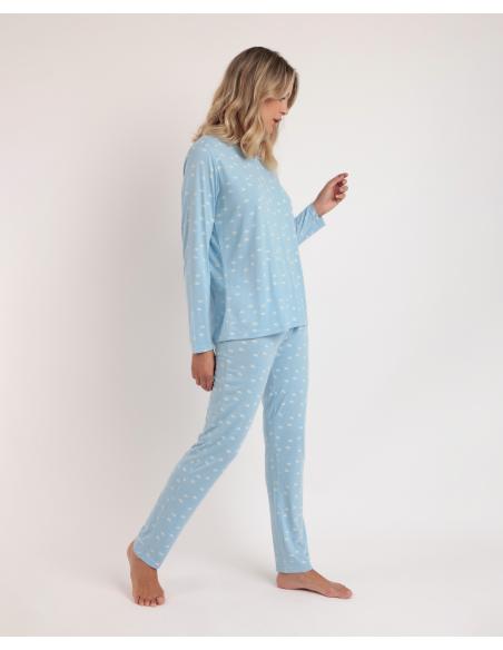 ADMAS CLASSIC Pijama Manga Larga Maternity Nubes Pico para Mujer